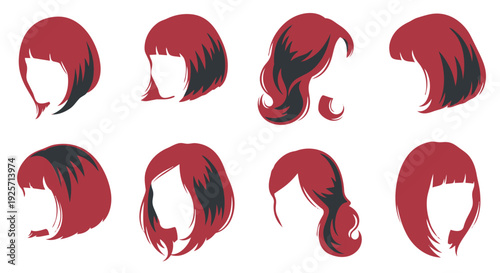 Collection of various red hairstyles and cuts