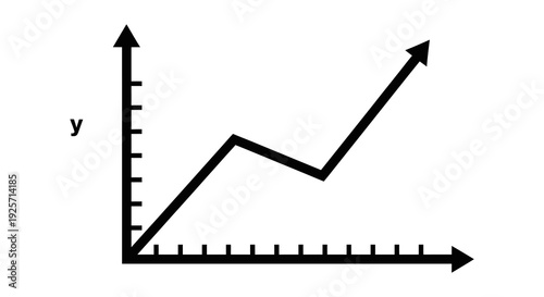 Line graph showing fluctuating growth with an upward trend over time