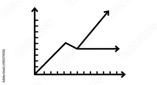 Simple line graph illustrating growth decline and stabilization over time
