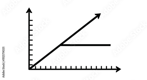 Simple line graph with a positive slope and horizontal line segment