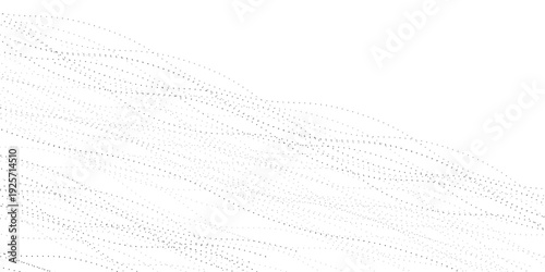 Simple waves with continuous wavy dot lines. Hand-drawn lines, fine patterns, web design, greeting cards, textiles, technology backgrounds.