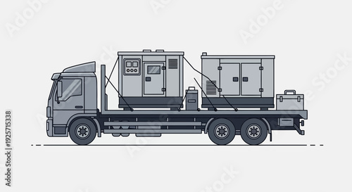 Industrial Generators Transported On Truck Flatbed