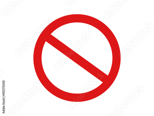 Obraz na plátně Red Prohibition Sign Icon Isolated on transparent background.