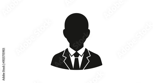 Silhouette of a business professional wearing a suit and tie