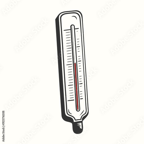 Circular Thermometer Icon Design for Dashboard Interface and Control Panel Graphics