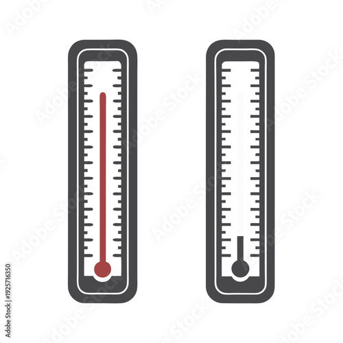 High Temperature Warning Thermometer Icon for Industrial Safety and Caution Signs