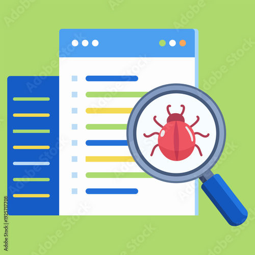 Bug Report Checklist Icon for Software Testing Cybersecurity Training and QA Platforms