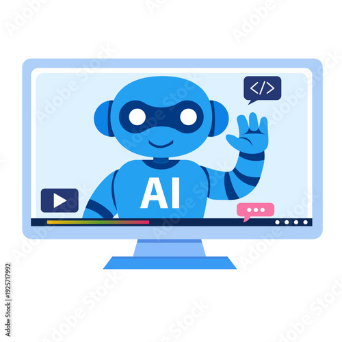 Wallpaper Mural Online AI Learning Screen Icon for EdTech Website UI Mobile Apps and Education Marketing Torontodigital.ca