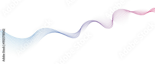 Flowing Dot Wave halftone gradient pattern on transparent background