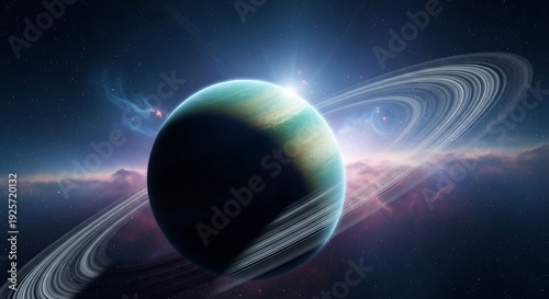 Wallpaper Mural Saturn Planet with Rings in Space. Torontodigital.ca