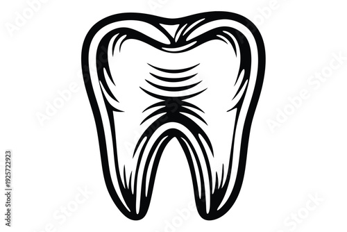 Professional Dental Tooth Icon Illustration, Clean Medical Logo for Stomatology Clinic