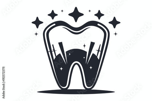 Classic tooth icon design for dental assistant training and oral hygiene educational materials