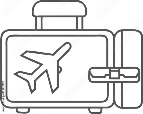 Luggage Icon with Airline Logo for Travel Agency Branding and Tourism