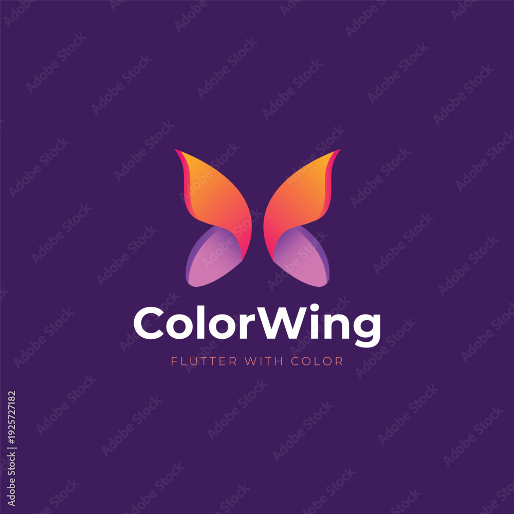Obraz premium Butterfly Logo with Multi-Color Gradient Vector