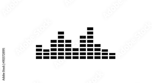 Abstract equalizer graphic formed by black blocks a digital silhouette