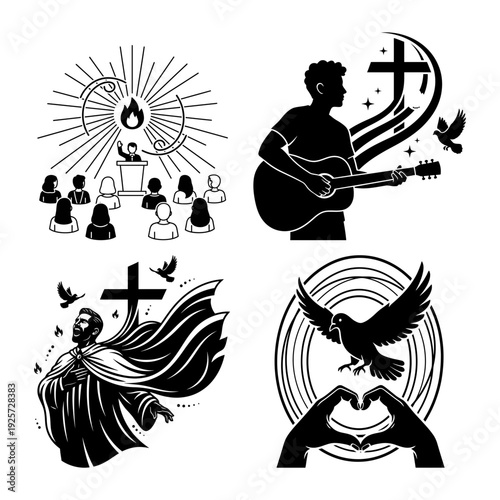 Pentecost Cross Light and Glory Icon Bundle