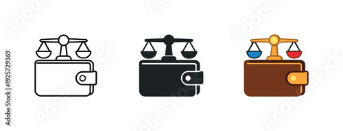 Financial control concept expressed through a personal budget symbol combining wallet form and balance indicator in clear harmony