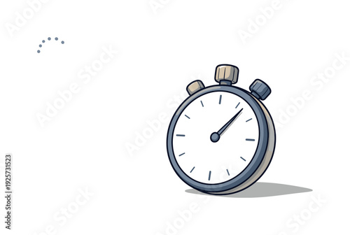 Cartoon stopwatch with a loading animation in the background, representing time passing
