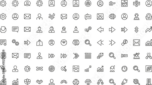 Minimalist Icon Set for Various Business and Technology Applications