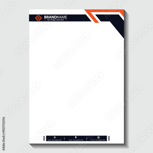 Professional letterhead template with modern design and customizable branding