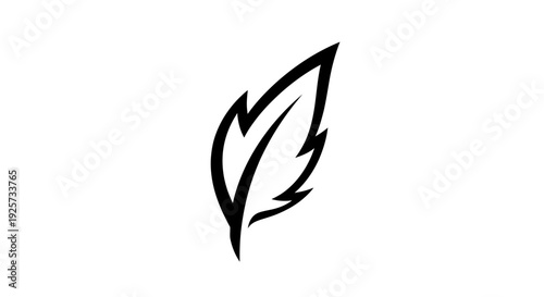 Elegant Minimalist Stylized Leaf Icon Illustrating Natural Growth and Eco-Friendly Design Concept