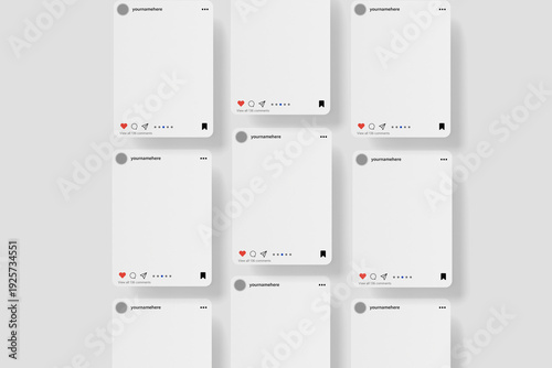 Carousel post on social media mockup with cellphone for present your products and branding