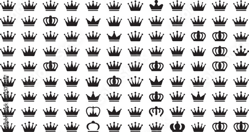 Black and white crown symbols arranged in a grid pattern