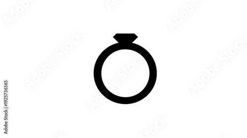A black and white illustration of a ring with a diamond-shaped gemstone