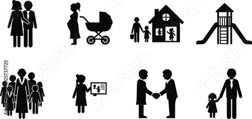Family and social life icons