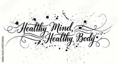 Healthy Mind, Healthy Body typography design