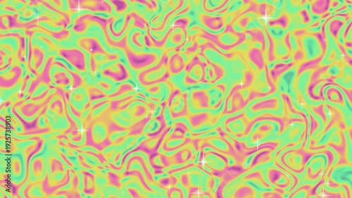 Colorful Holographic Liquid Marble Background with Sparkles