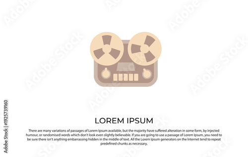 Vintage Cinema Movie Camera Projector Flat Vector Icon Design