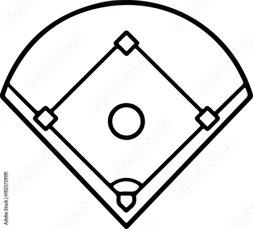 Professional baseball field diamond layout icon vector
