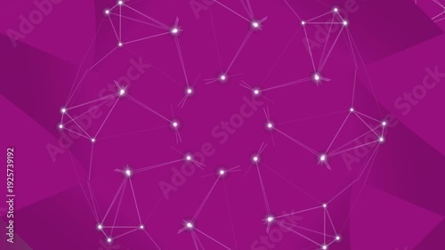 Abstract Magenta Digital Network with Glowing Connections and Star