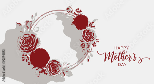 Mother's Day floral wreath vector graphic