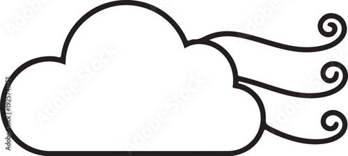 Clouds and wind line icon set. Weather, nature sketch icons collection