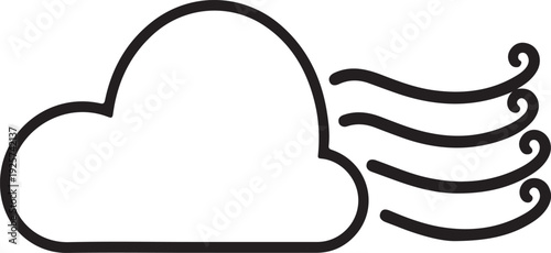 wind blowing through cloud icon symbol