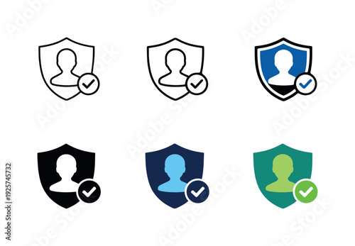 Verified user icon showing a human profile enclosed in a shield with a checkmark to symbolize identity verification and secure