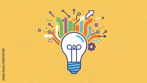 Bright Idea Light Bulb Symbolizing Innovation and Creativity.
