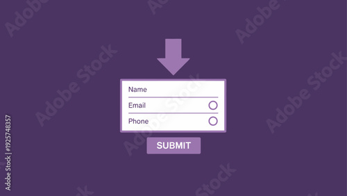 Simple Contact Form with Submit Button and Arrow.