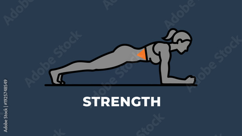 Woman performing a plank exercise for core strength.