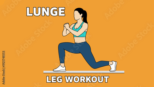 Woman Performing Lunge Exercise for Leg Workout.