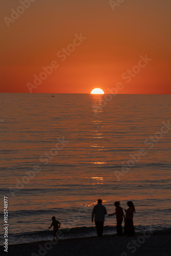 spectacular sunrise and sunset over the sea