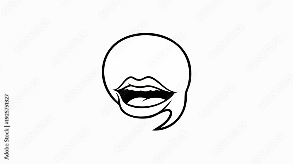 Obraz premium Speech Bubble Mouth Icon Representing Communication and Dialogue.