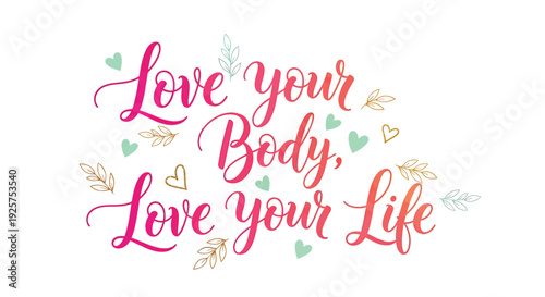 Positive body image quote vector