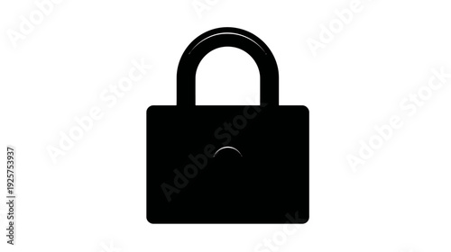 A simple, black padlock icon on a plain white background, rendered in a modern, flat style