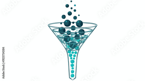 Abstract Funnel with Bubbles Flowing Through.