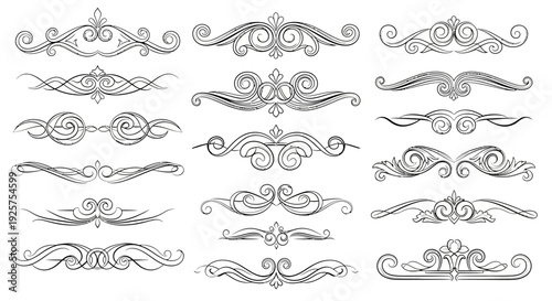 Vintage Ornamental Flourishes Decorative Vector Set