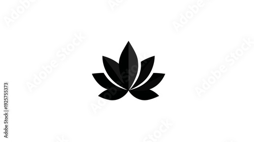 Stylized black lotus flower icon in a minimalist design, perfect for various visual applications