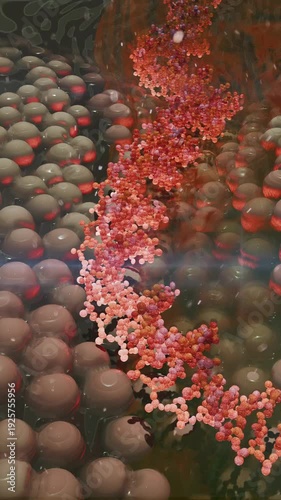 3D Visualization of Glowing DNA Double Helix for Genetic Engineering and Biotechnology Research. 